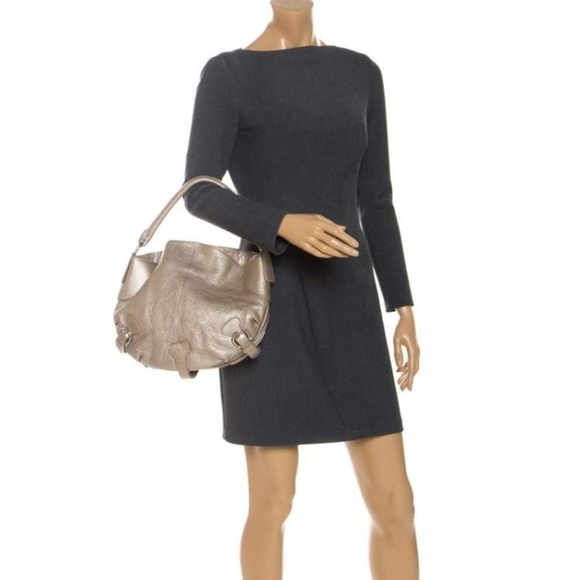 Salvatore Ferragamo Gold  Leather Hobo Handbag Purse - Picture 2 of 10